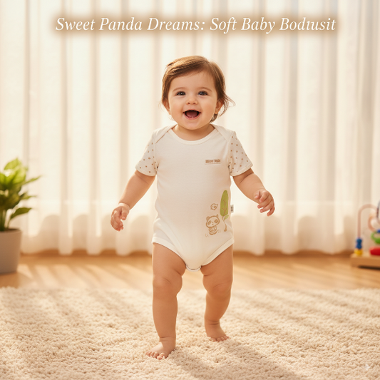 Adorable Half-Sleeve Baby Boy Romper (Brown Panda) Original Art number CM0001