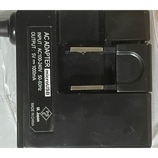 5 volt 1 amp 1.8 meter fix wired Android (8600) power apoter American plug style black colour foldable legs imported