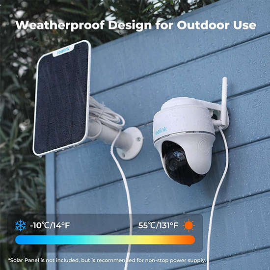 Reolink argus pt with solar panel 1080p with 2 way audio with box and accessories COLOUR FADE