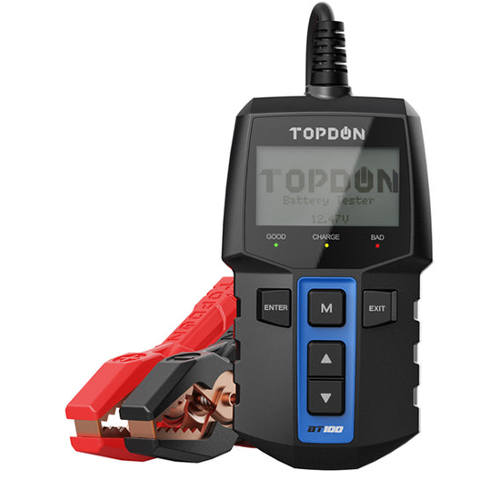 TOPDON BT100 12V Car Battery Tester Digital Automotive Diagnostic Battery Tester Analyzer Vehicle Cranking Charging Scanner Tool