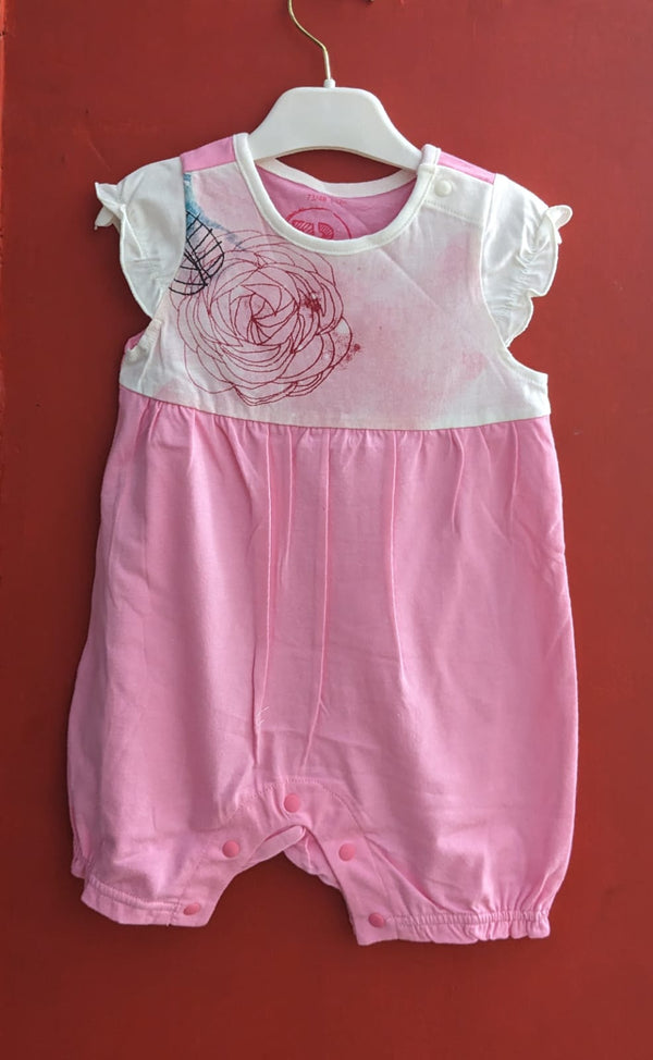 Pink Baby Romper – Half Sleeves Organic Cotton Art Number CM0029