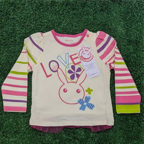 Skin-Colored Frock Style Baby Shirt with "Love" Design Organic Cotton Art No. CM0043