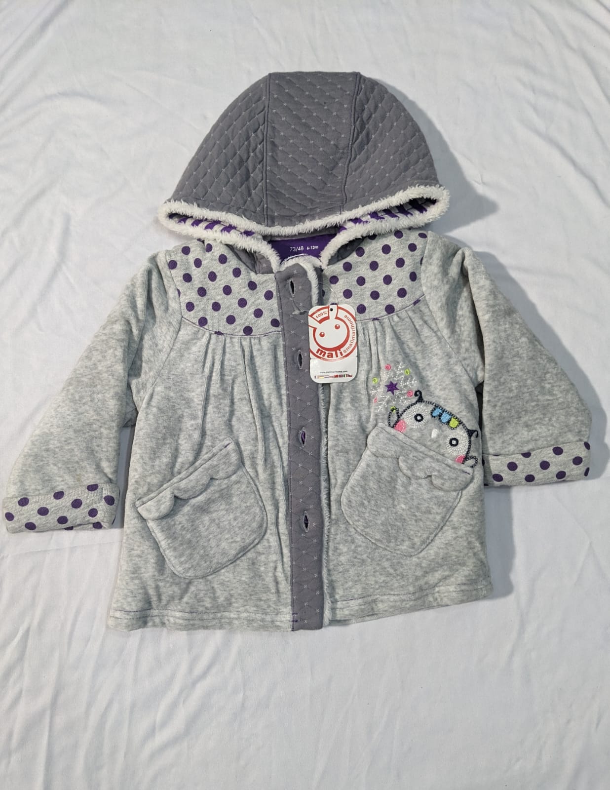 Double cotton with polyester filling Full Sleeves grey hoodie CM0056