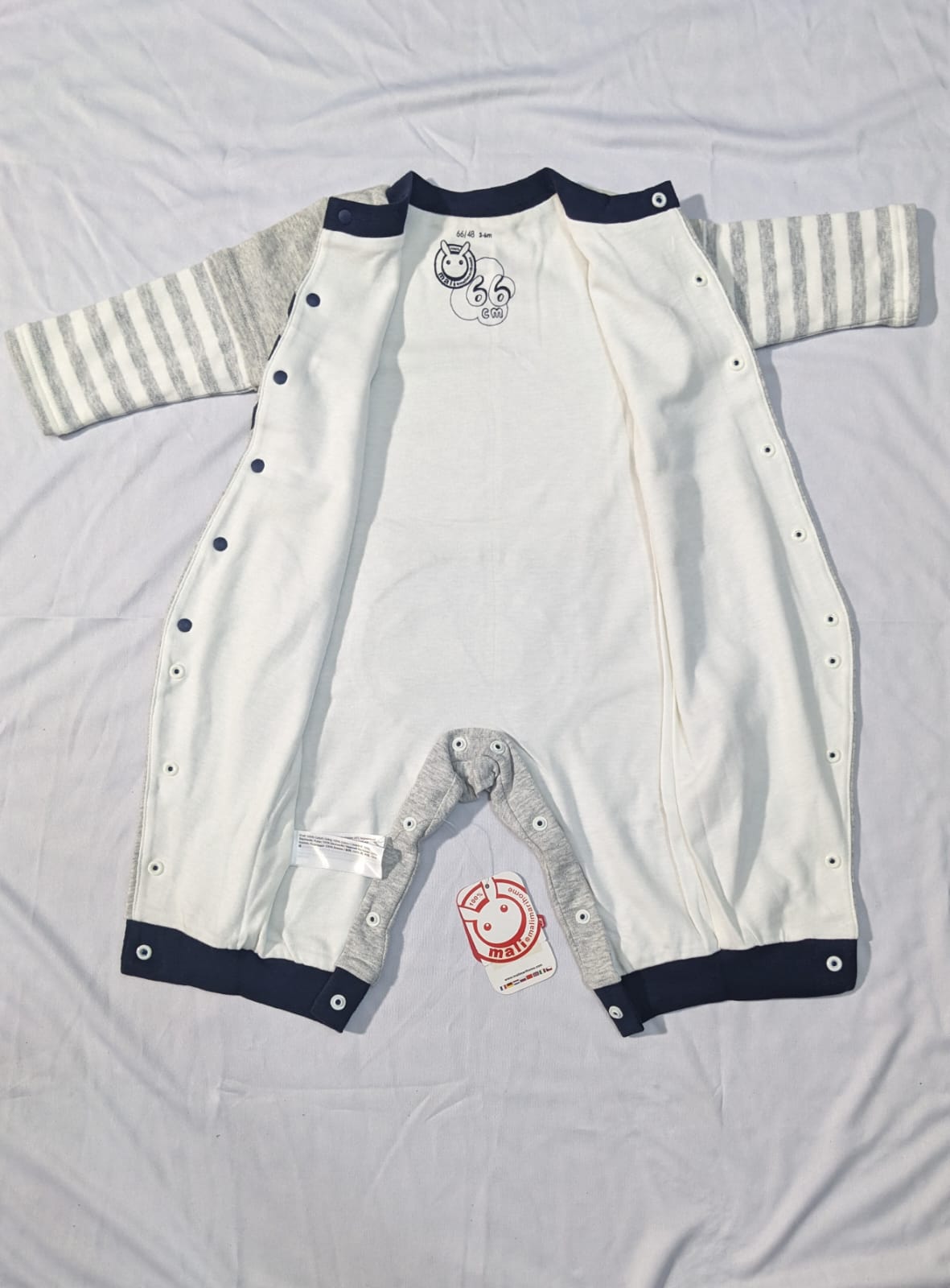 Double cotton without filling baby full romper grey CM0059