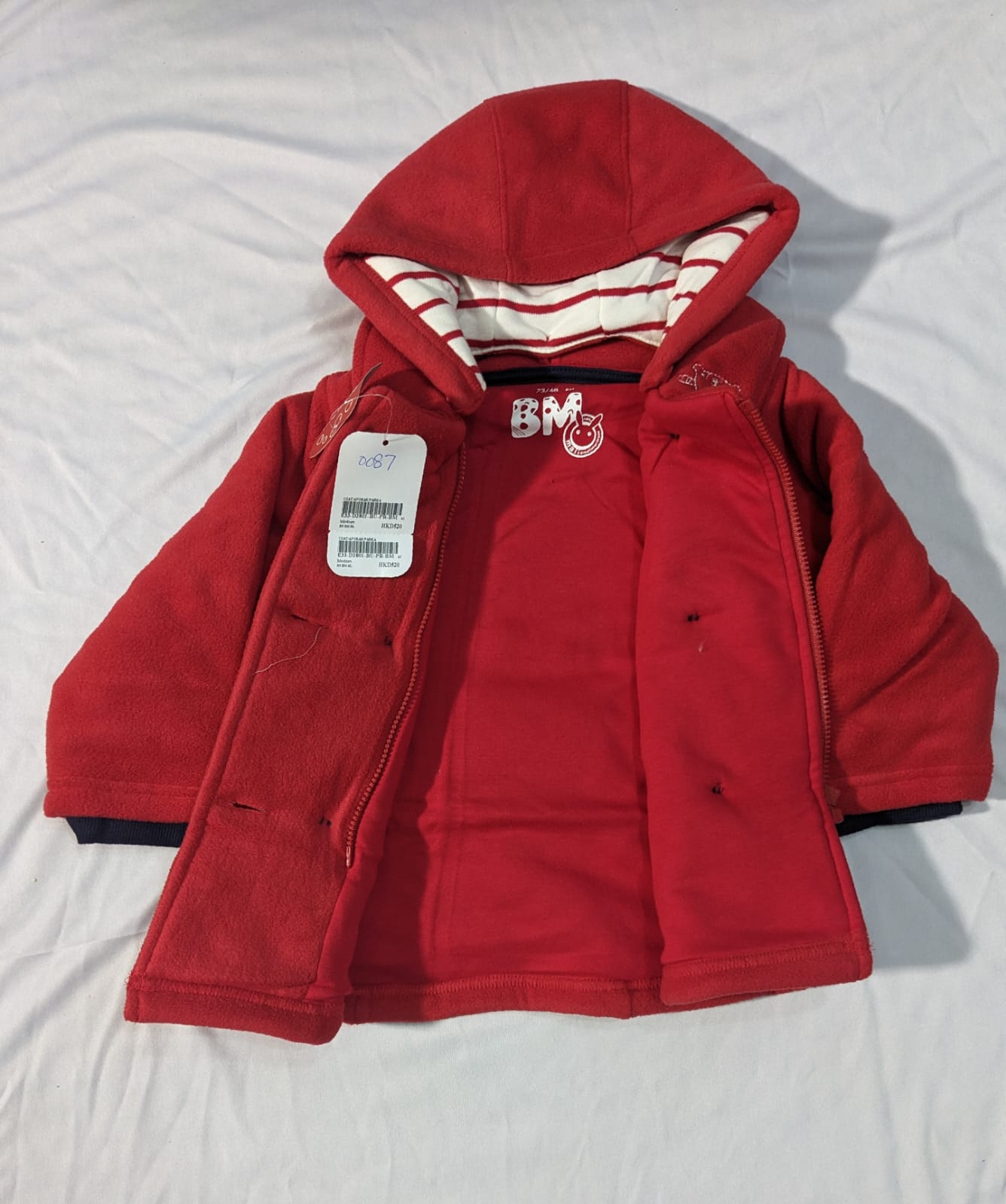 Baby coat hoodie Double cotton with polyester filling Full sleeves CM0087