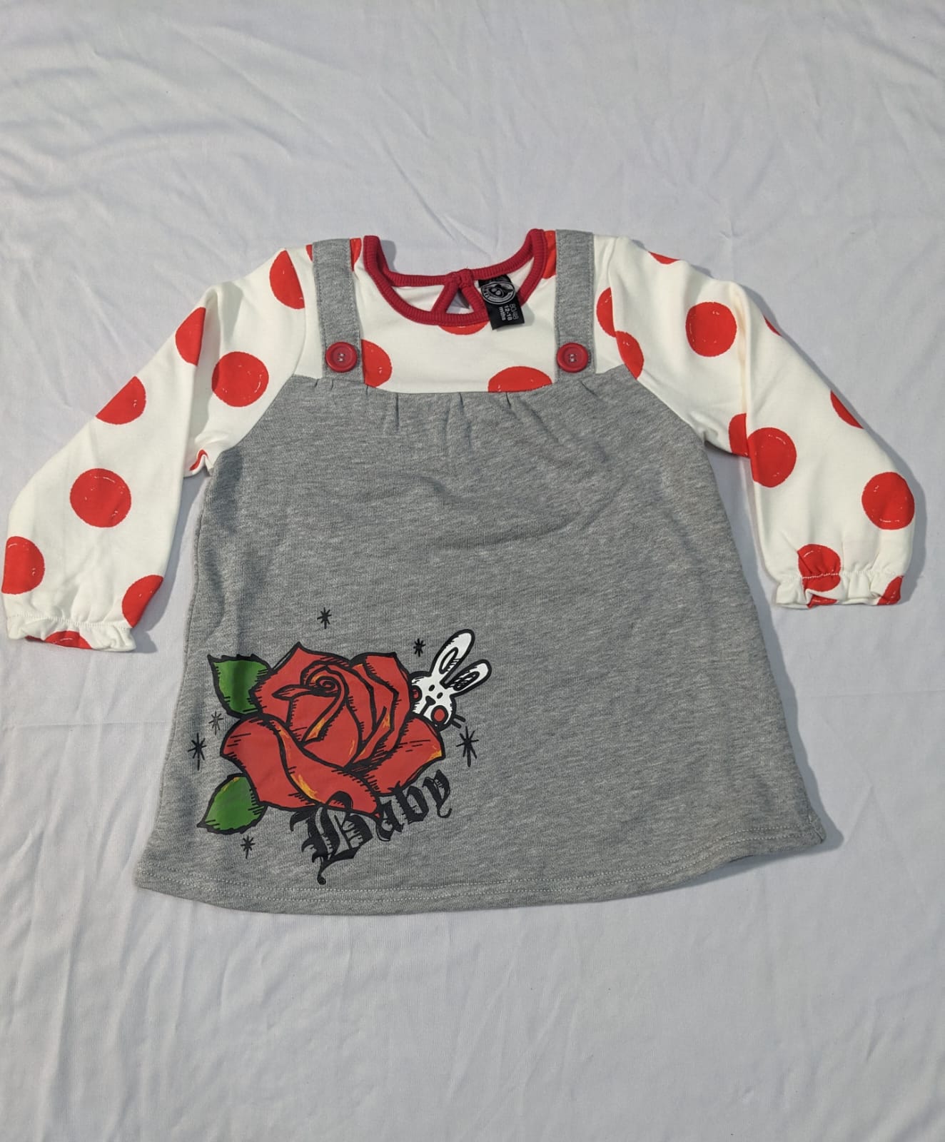 Double cotton Full sleeves grey shirt red dots CM0091