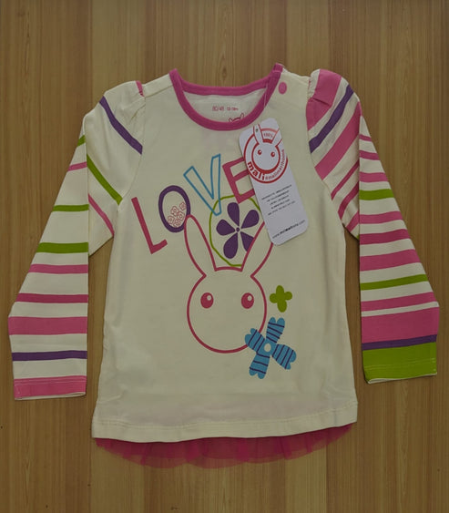 Skin-Colored Frock Style Baby Shirt with "Love" Design Organic Cotton Art No. CM0043