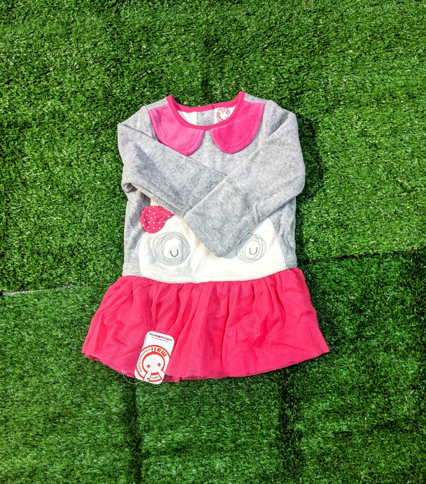 Double cotton Full sleeves cute panda frock CM0057
