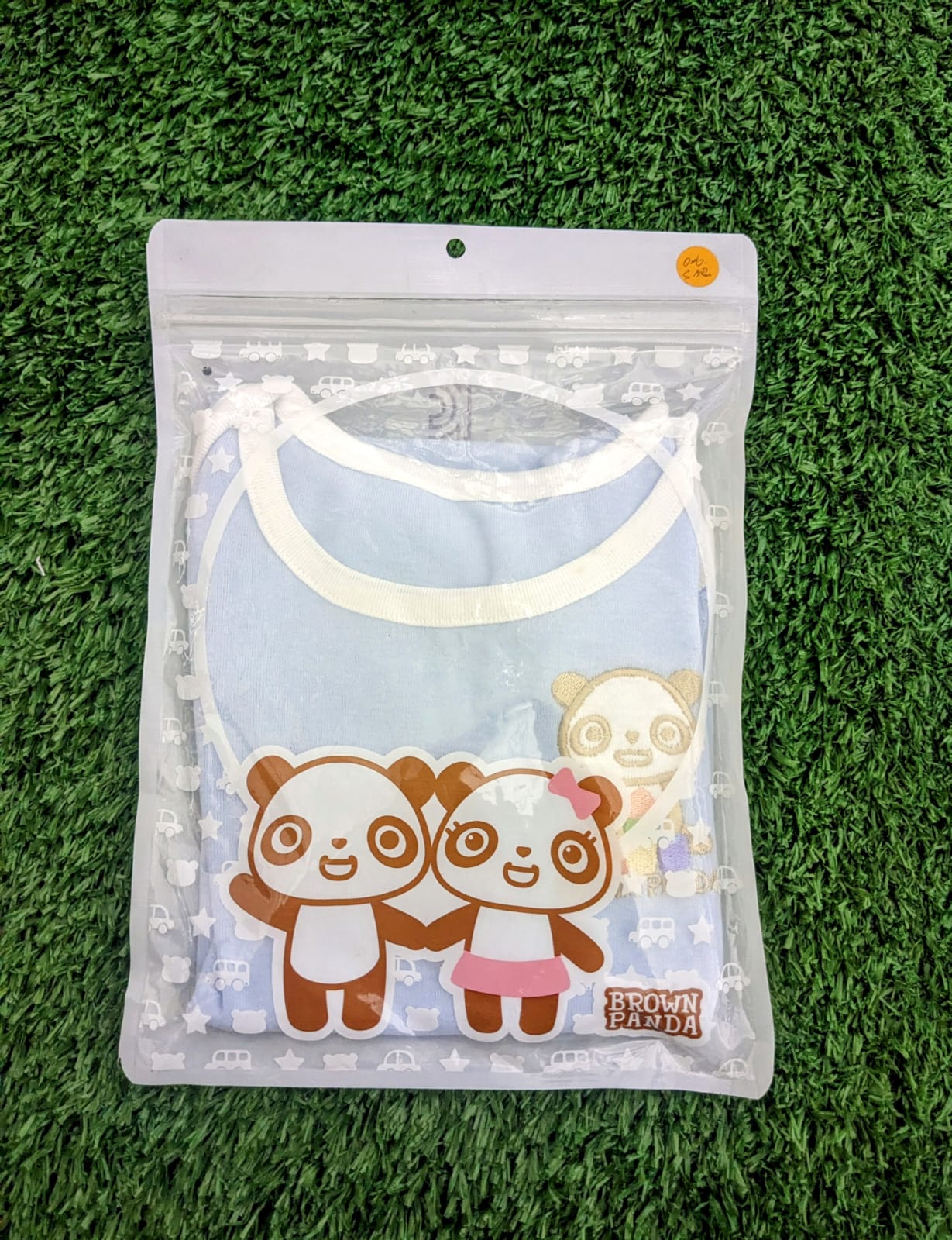 Sky Blue Baby Romper with White Collar & full Sleeves – Organic Cotton Art number CM0011