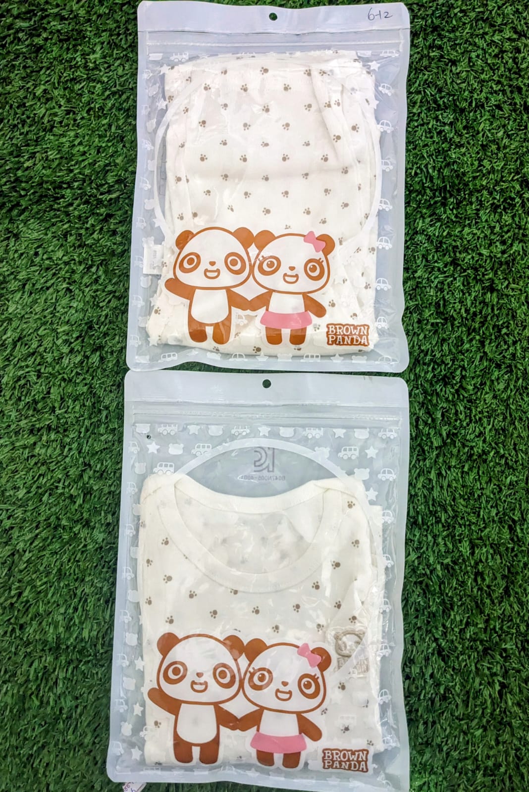 White Baby Shirt & Trousers with Pet Paw Dot Print – Organic Cotton Art number CM0020-05