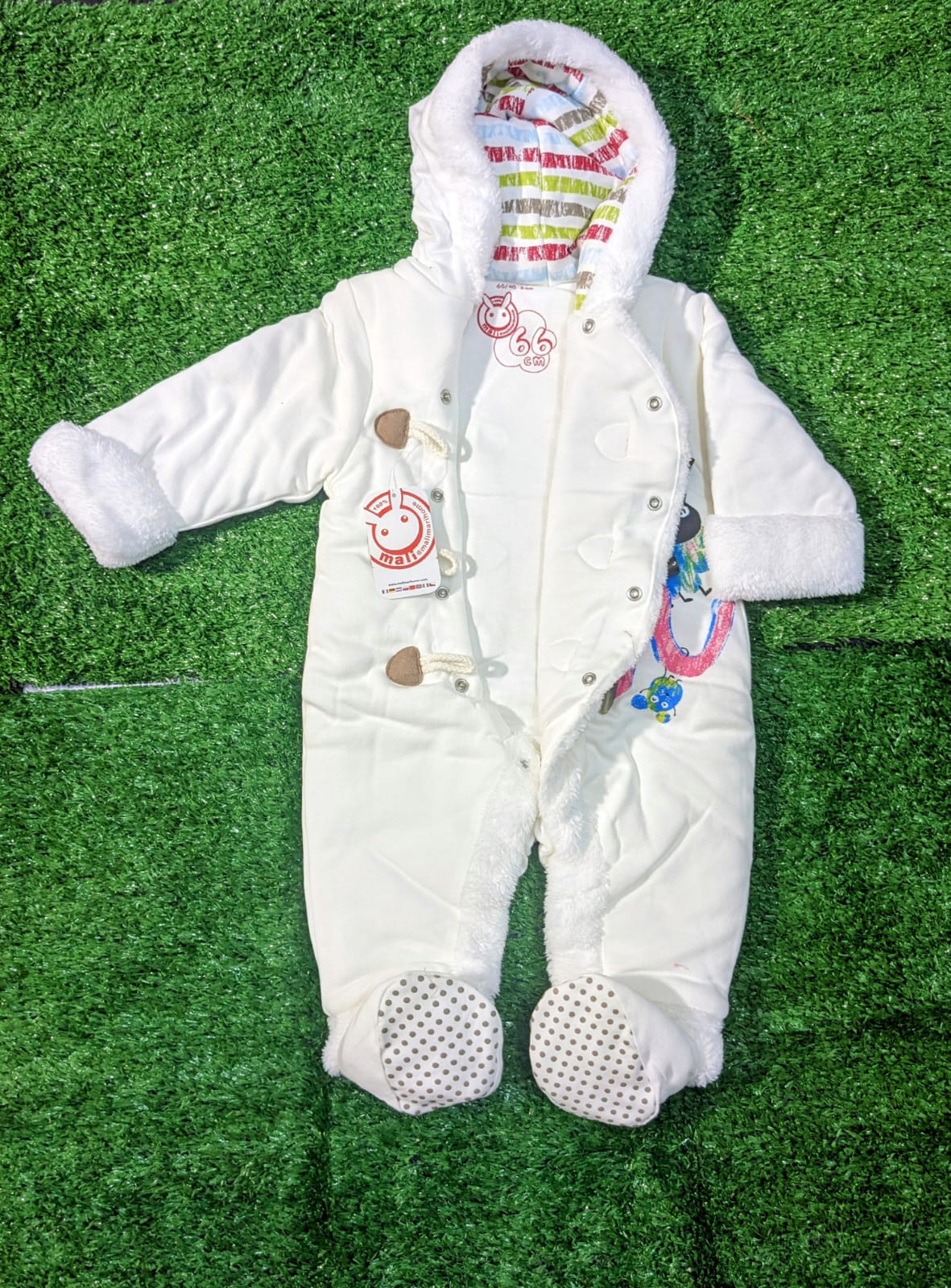 Double cotton with polyester filling Full body romper/romper Cute animals painted on front CM0084