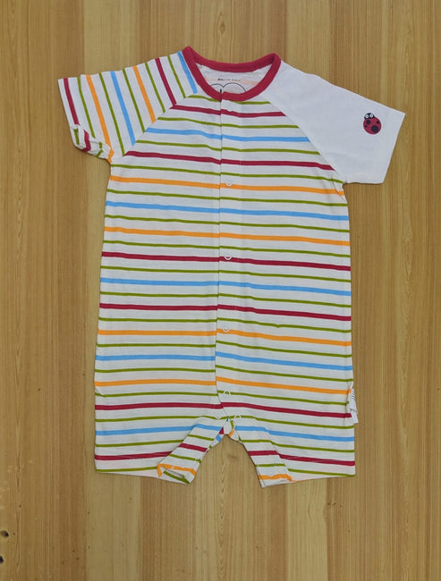 Colorful Striped Baby Romper – Half Sleeves & Legs Organic Cotton Art No. CM0021