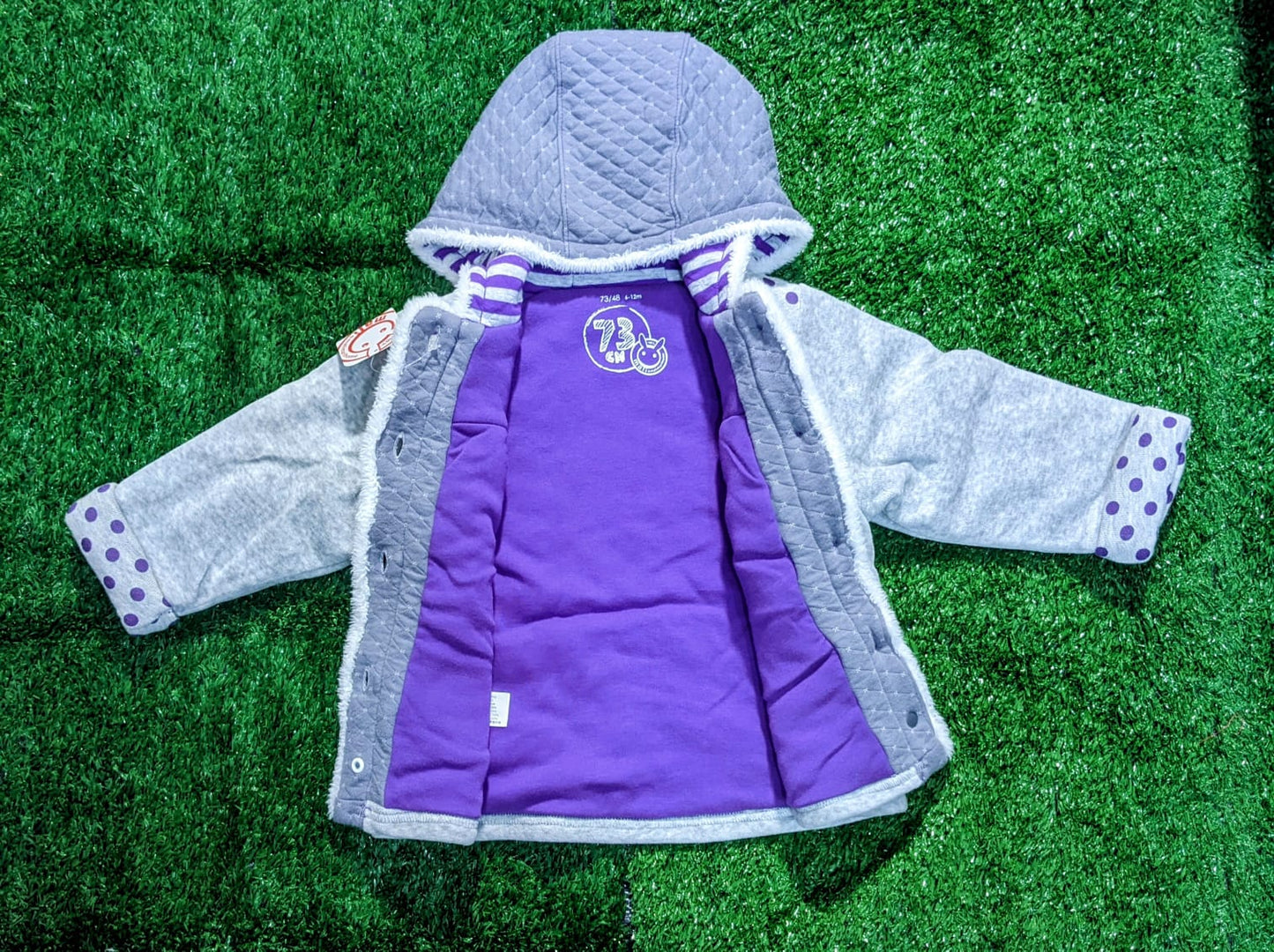 Double cotton with polyester filling Full Sleeves grey hoodie CM0056