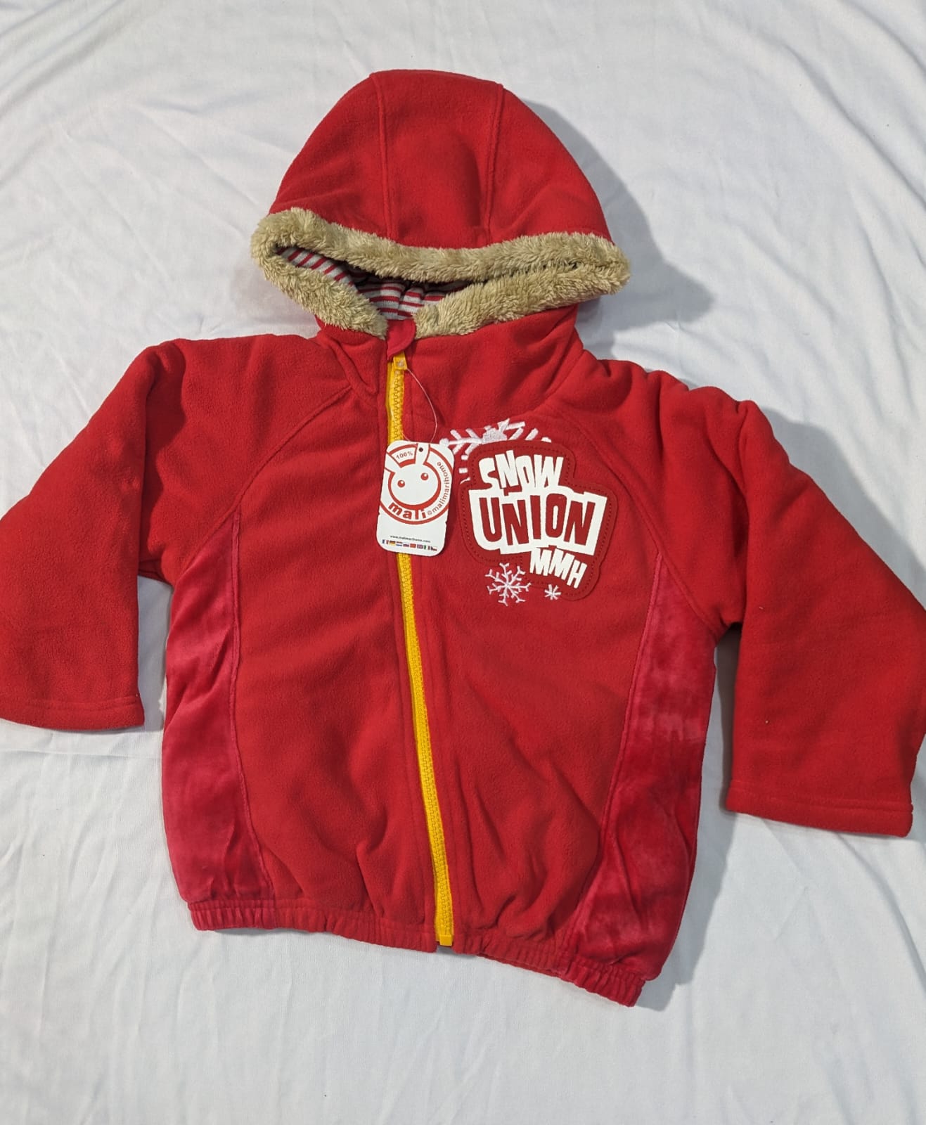 Double cotton Yellow zip Hoodie Snow union CM0065