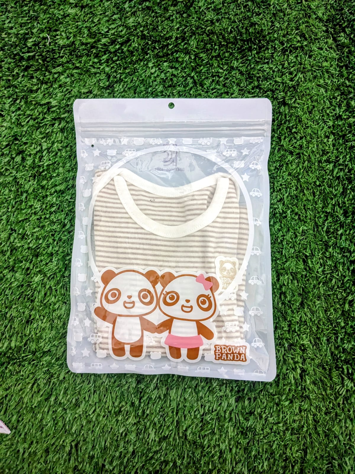 Skin Brown Striped Baby Shirt – Organic Cotton Art number CM0009