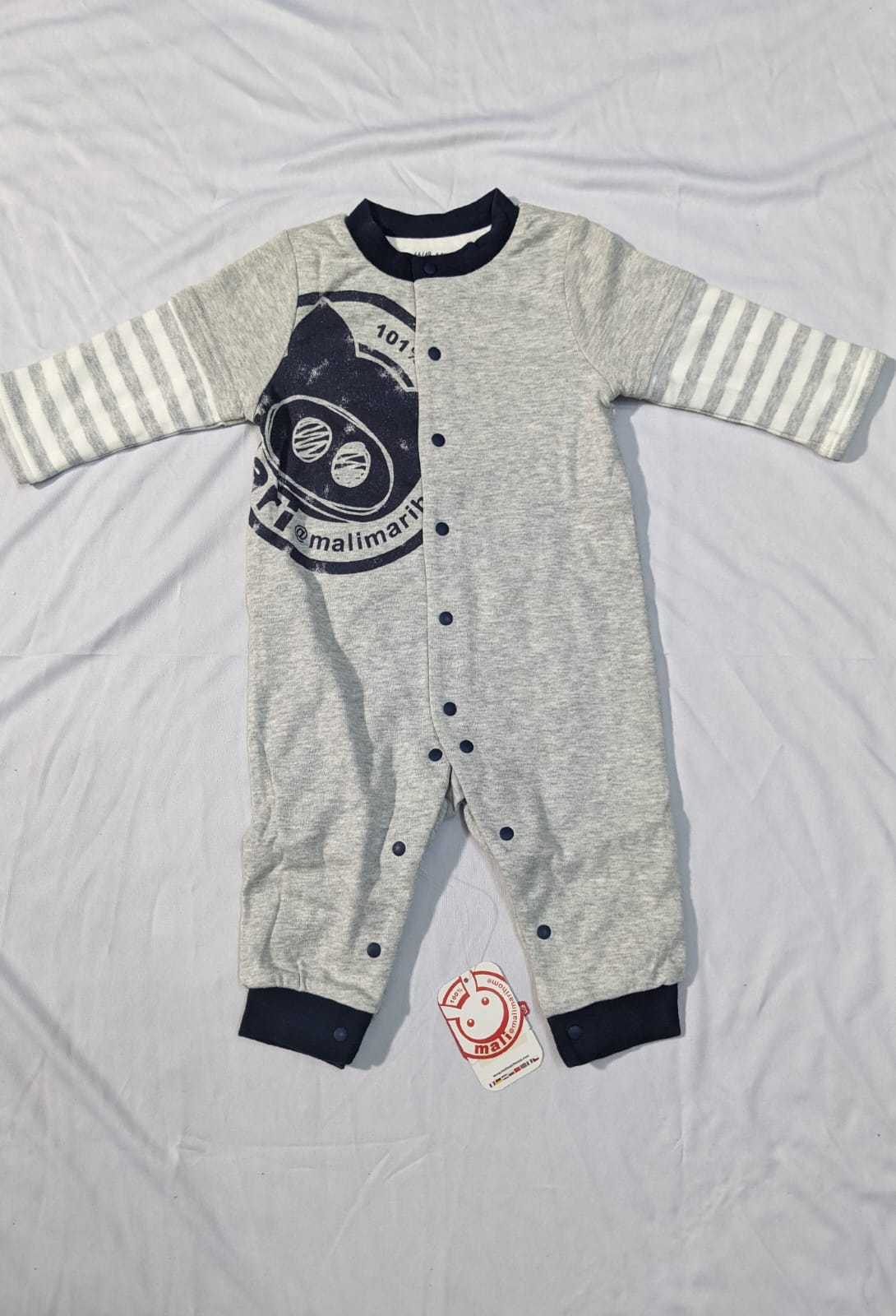 Double cotton without filling baby full romper grey CM0059