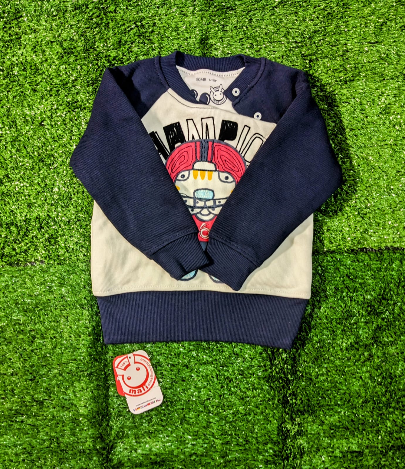 Double cotton with polyester filling Full sleeves cozy shirt Champion Cartoon on front CM0075