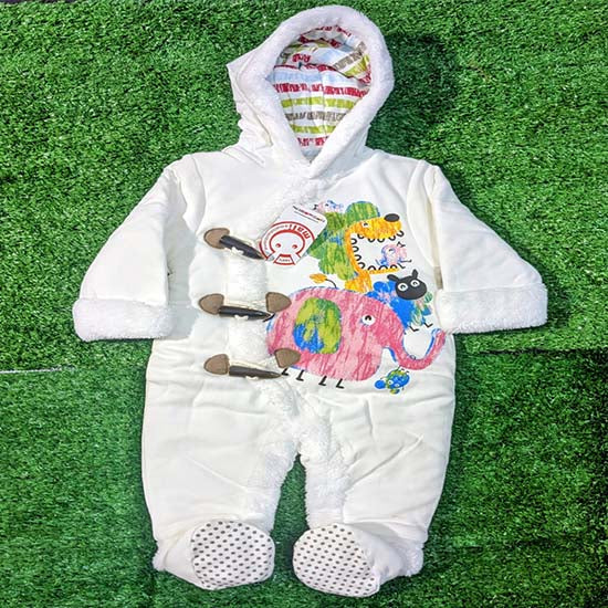Double cotton with polyester filling Full body romper/romper Cute animals painted on front CM0084