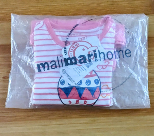 Pink Striped Baby Shirt – Full Frock Style Organic Cotton Art No. CM0041
