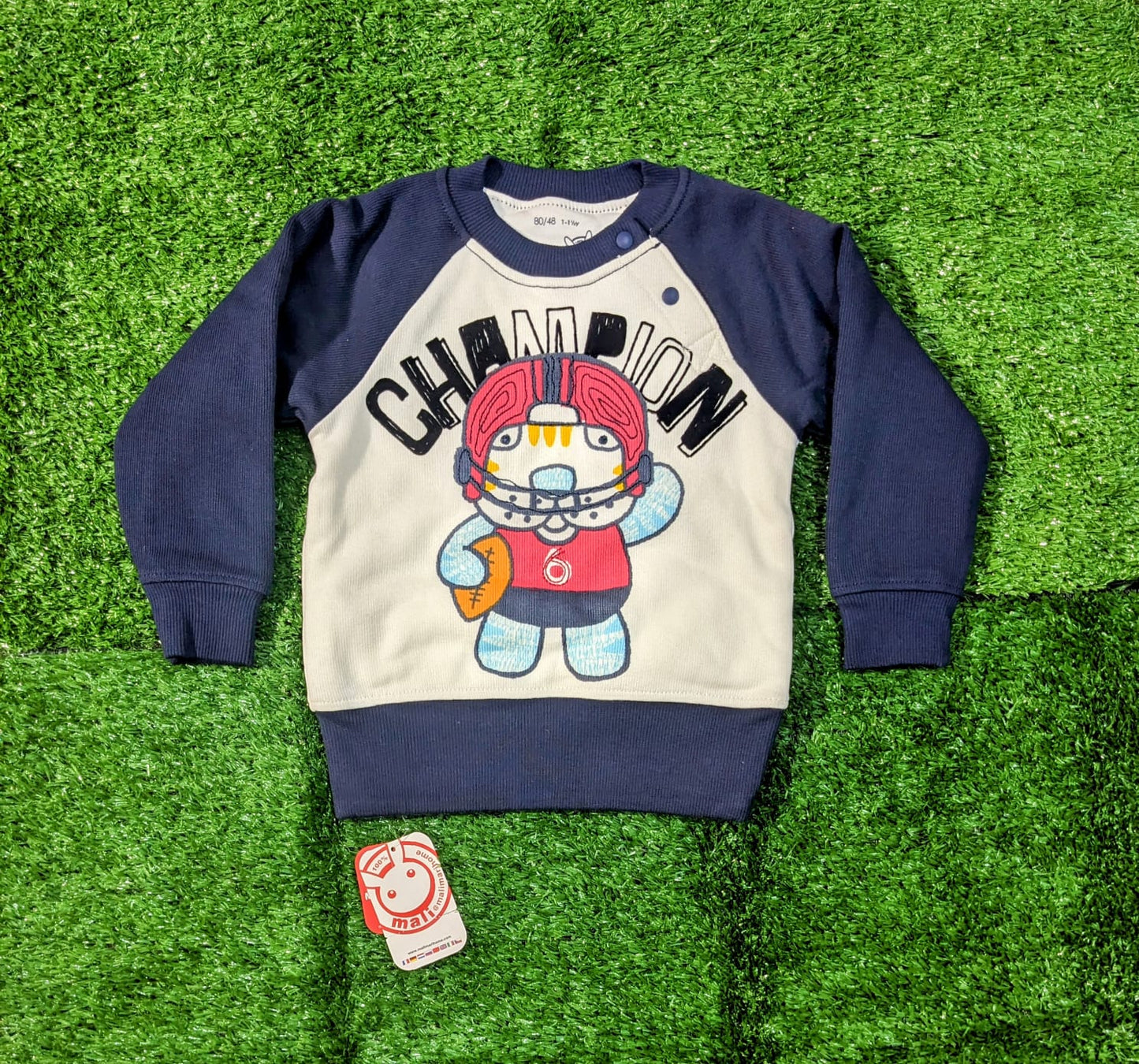 Double cotton with polyester filling Full sleeves cozy shirt Champion Cartoon on front CM0075