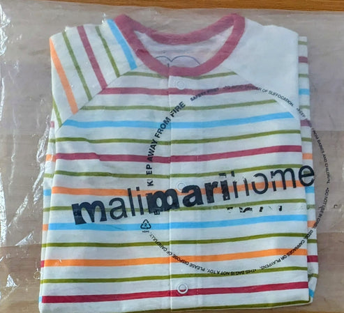 Colorful Striped Baby Romper – Half Sleeves & Legs Organic Cotton Art No. CM0021