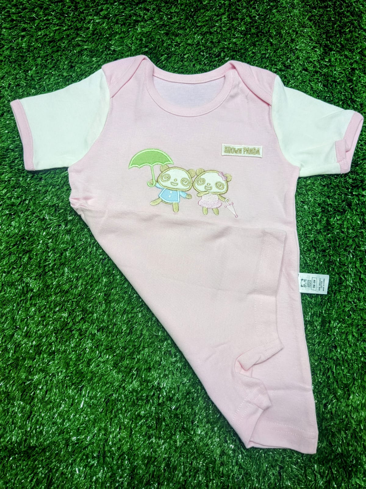 Pink Baby Romper – Half Sleeves | Organic Cotton Art number CM0014