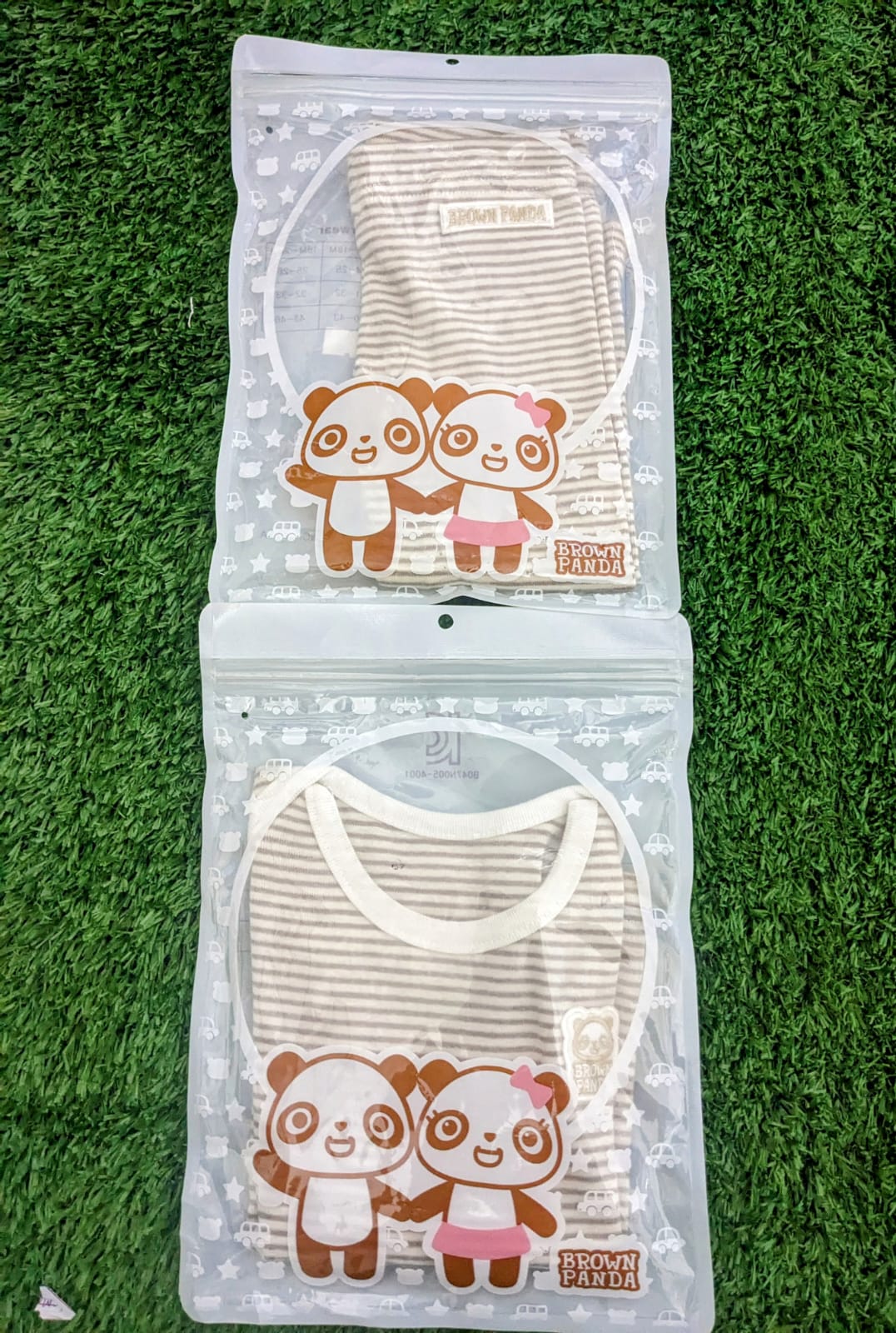 Skin Brown Striped Shirt & Trousers Set – Organic Cotton Art number CM0006-9