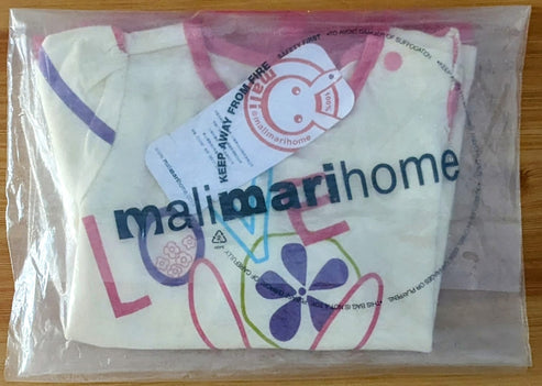 Skin-Colored Frock Style Baby Shirt with "Love" Design Organic Cotton Art No. CM0043