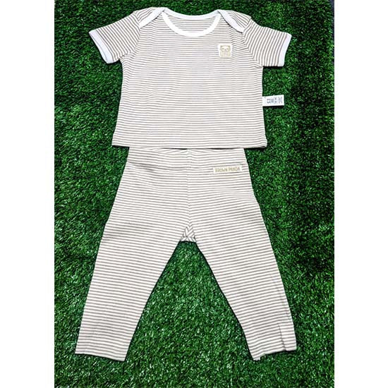 Skin Brown Striped Shirt & Trousers Set – Organic Cotton Art number CM0006-9