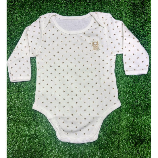 Adorable Full-Sleeve Half bottom Baby Boy Romper (Brown Panda) Original