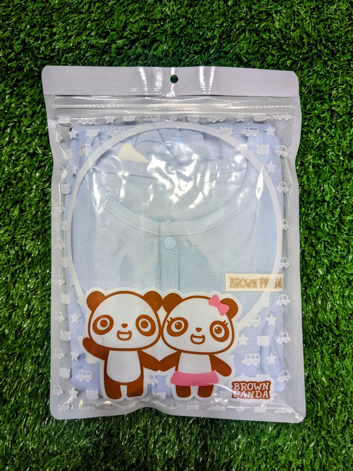 Adorable Full-Sleeve Baby Boy Romper (Brown Panda) Original Art number CM0017