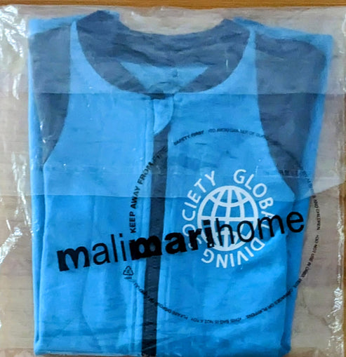 Blue Half-Sleeve Zipper Romper Organic Cotton Art Number CM0025