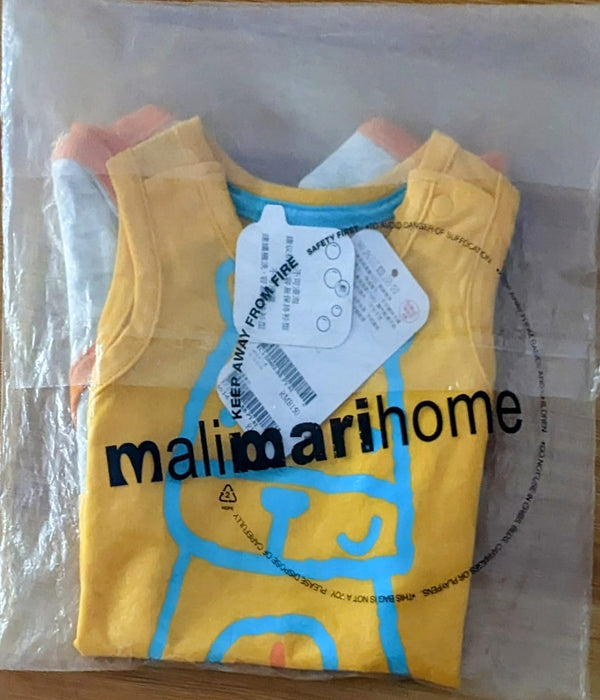Yellow & Grey Sleeveless Baby Romper Soft Cotton Art No. CM0032