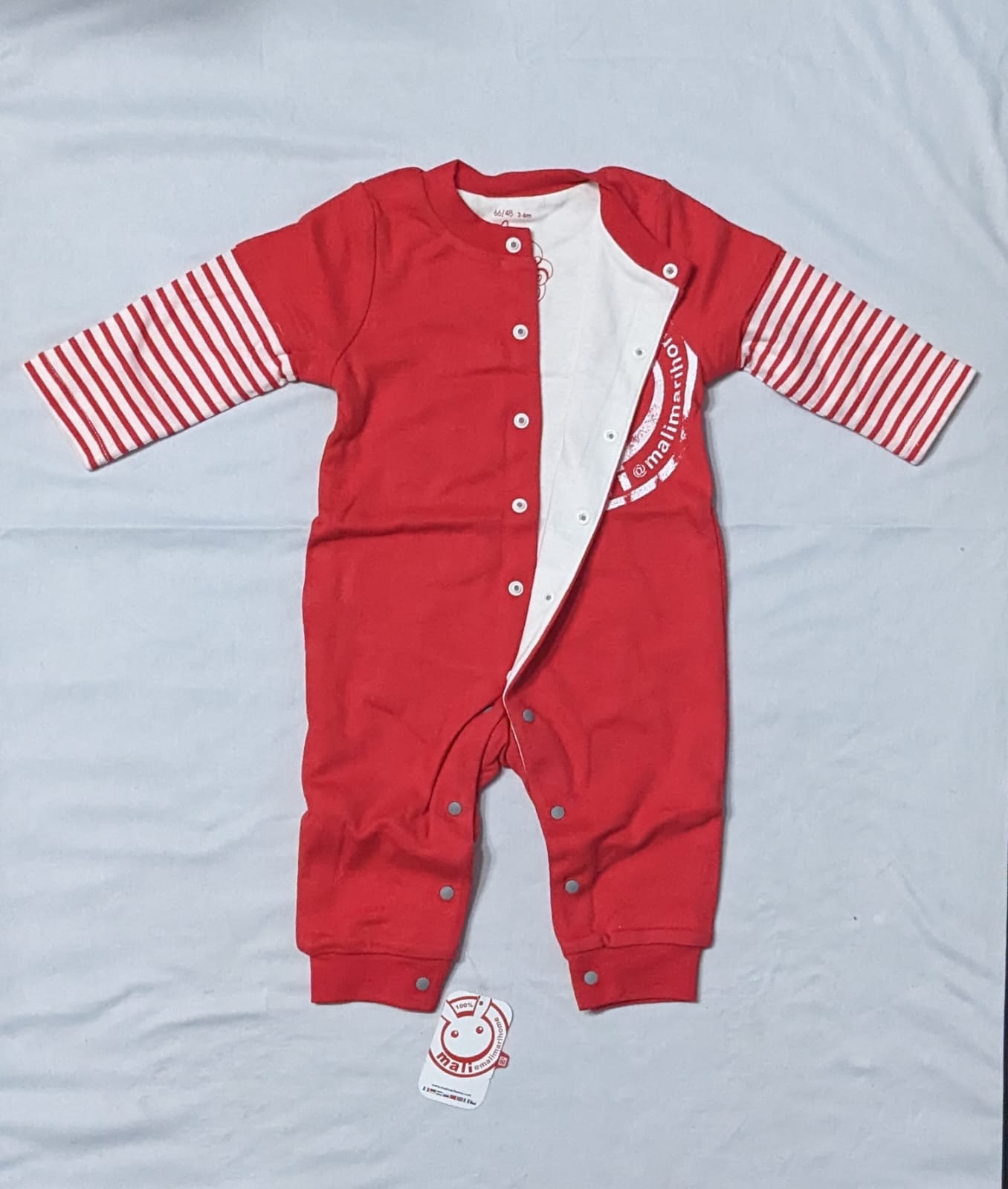 DOUBLE COTTON BED FULL BODY BABY ROMPER WITH WHITE LINING FULL SLEEVES CM0220