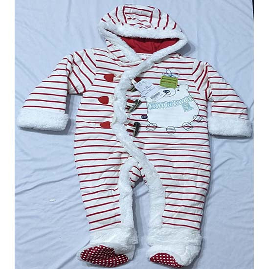 FULL SLEEVES DOUBLE COTTON RED LINING ROMPER/HOODIE CM0098