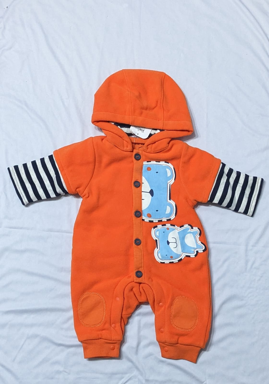 FULL SLEVEES B/W SLEVEES FULL BODY ROMPER/HOODIE CM0113