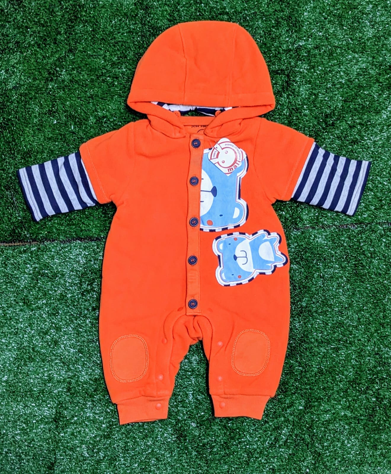 FULL SLEVEES B/W SLEVEES FULL BODY ROMPER/HOODIE CM0113
