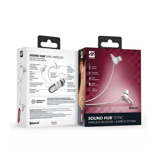 IFROGZ SOUND HUB BLUETOOTH WIRELESS RECIVER SOUND HUB SYNC+EARBUDS STYTEM in EAR HEADPHONE