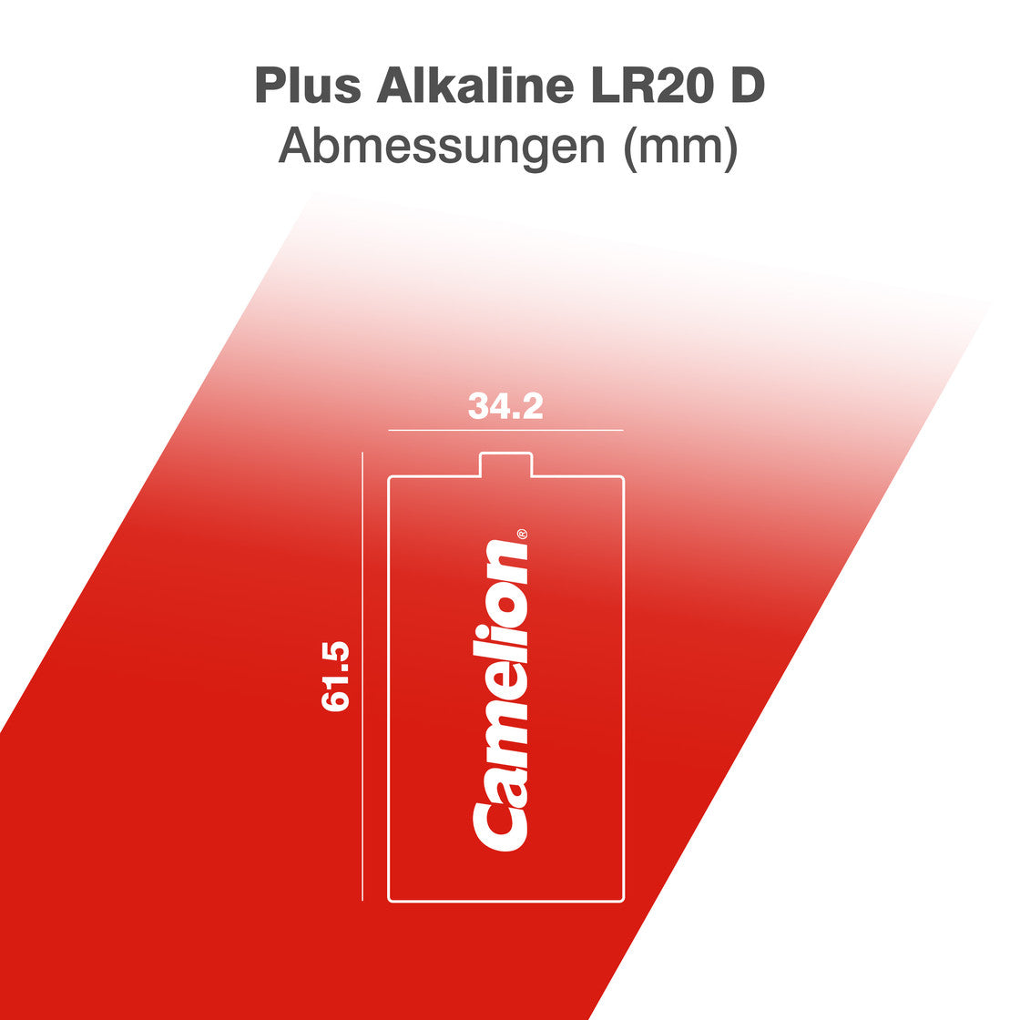 CAMELION Plus ALKALINE D/LR20 SP2 bettery 0%Mercury and cadmium Pack of 2 pcs