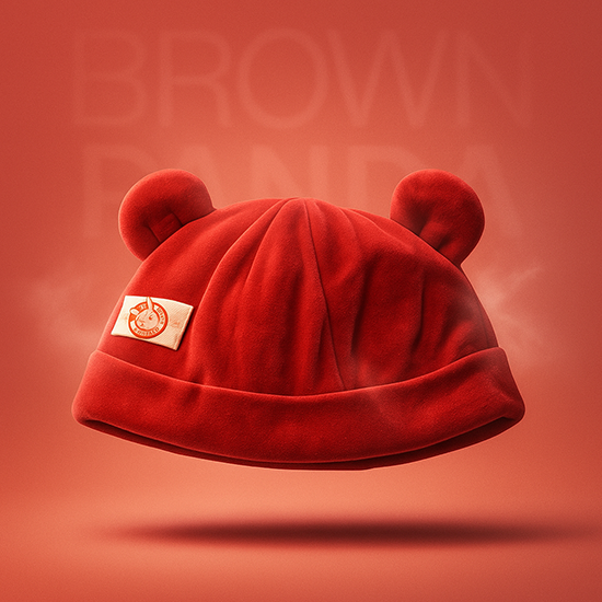RED BABY CAP RABBIT SIDE EARS CM0141