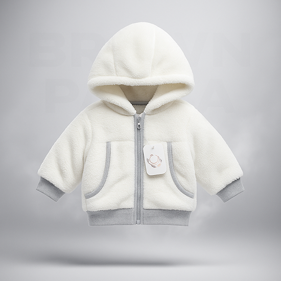 DOUBLE COTTON OUTTER FUR BABY HOODIE CM0218