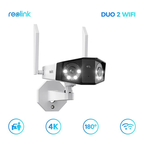 REOLINK 4K Duo 2 WiFi Security Camera 8MP with Ultra-Wide Angle without box local stand and antenna