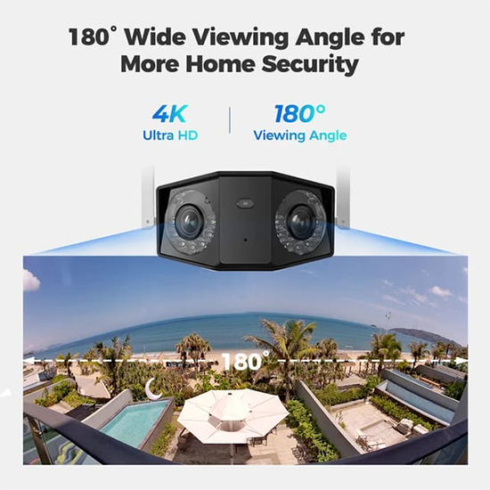 REOLINK 4K Duo 2 WiFi Security Camera 8MP with Ultra-Wide Angle without box local stand and antenna