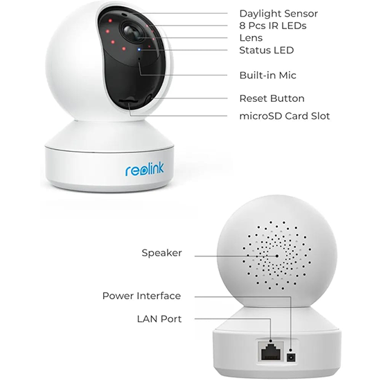 REOLINK E1 Pro Indoor Security Camera, 4MP Plug-in Pet Camera 360 MOVING 2 WAY AUDIO IR NIGHT VISION(WITHOUT BOX)