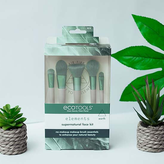 EcoTools #3216 Elements Supernatural Face Kit - Complete Eco-Friendly Makeup Brush