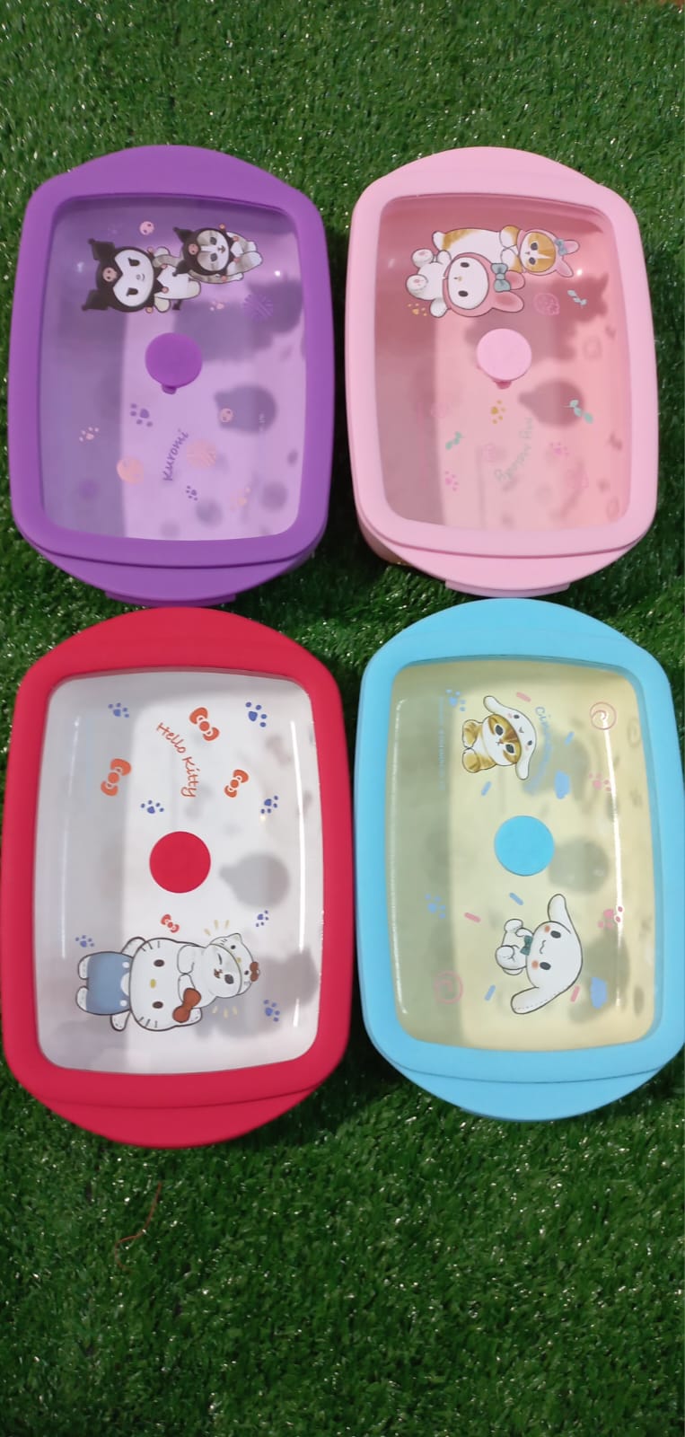 Hello kitty air tight food container 800ml capacity borosilicate glass 0° to 180° temperature tolerance Food grade material microwave and oven safe