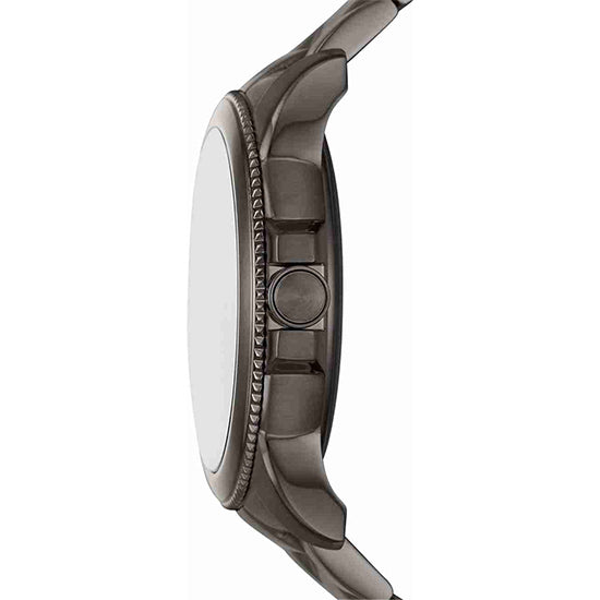 Fossil 5e 2302 orignal metal straps silver black dial silver black used mens watch