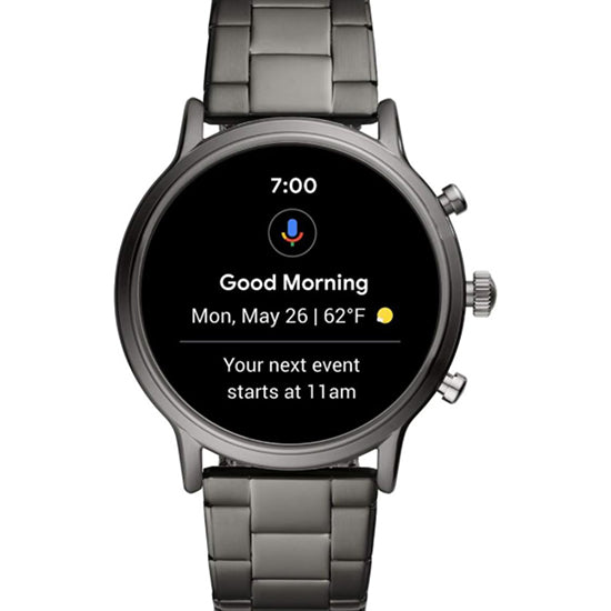 Fossil carlyle Hr 0728 Mens smart watch Stainless steel bracelet black dial (Used)