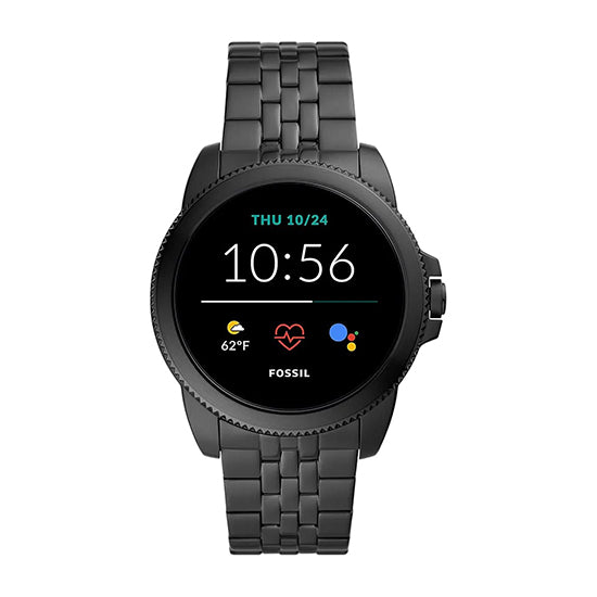 Fossil gen 5e 0830 Dial colour black Strap colour black Strap material stainless steel (used