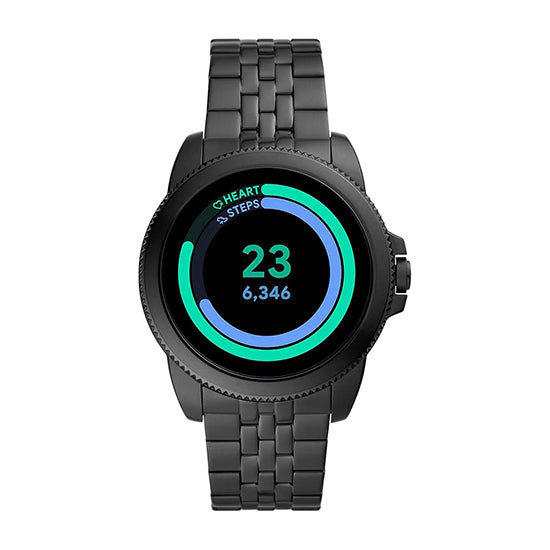Fossil gen 5e 0830 Dial colour black Strap colour black Strap material stainless steel (used